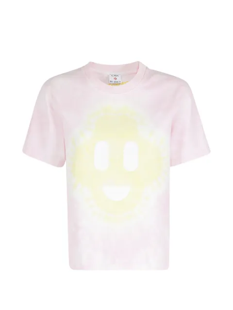 Casablanca tie-dye smiley-motif T-shirt Pink WSS26JTS04602