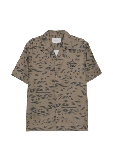 Carhartt WIP Travon embroidered-logo shirt Green I036808