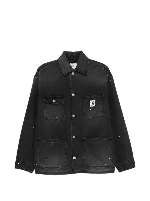 Carhartt WIP Michigan paint-splatter denim jacket Black I037023