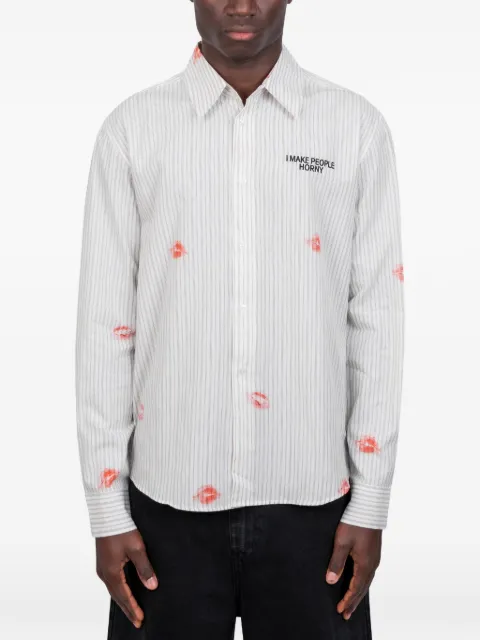 CARNE BOLLENTE Business Sensual striped-print shirt White SS26LSS0201