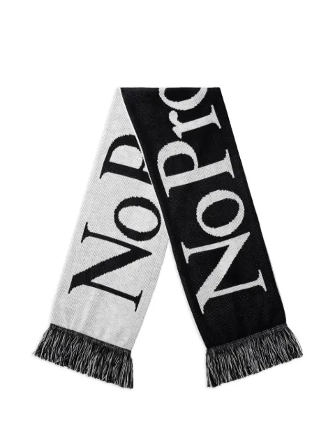 NO PROBLEMO No Problemo logo fringed scarf Black NP9010205