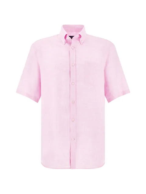 Paul & Shark short-sleeved linen shirt Pink 26413161