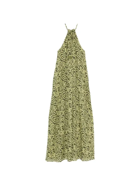 Niu paisley-print halterneck maxi dress Green SS26122T210