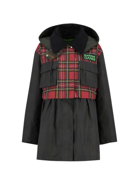 Barbour x Ganni plaid-pattern coat Black LWX1524TN11