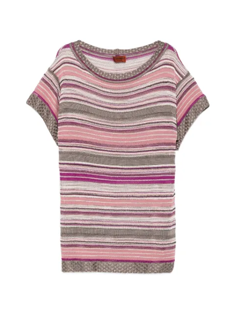 Missoni Pre-Owned 2000s striped open-knit top Pink MI290AVB