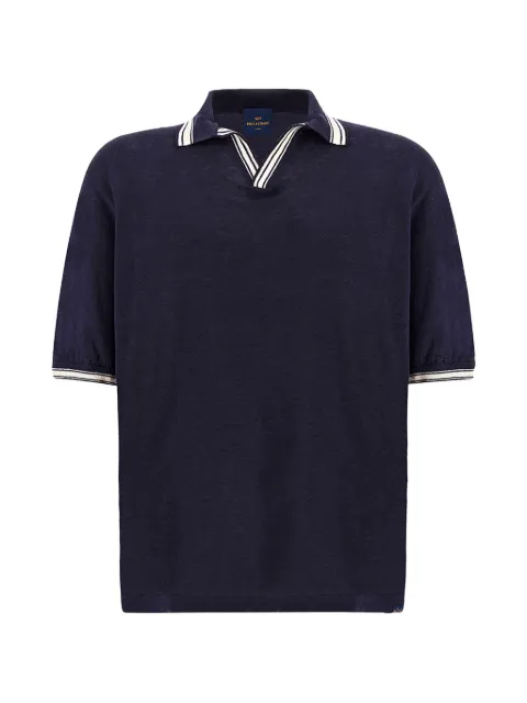 Paul & Shark open-collar linen T-shirt Blue 26411624013
