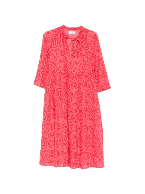 Niu paisley-print tiered midi dress Red SS26121T21002W307