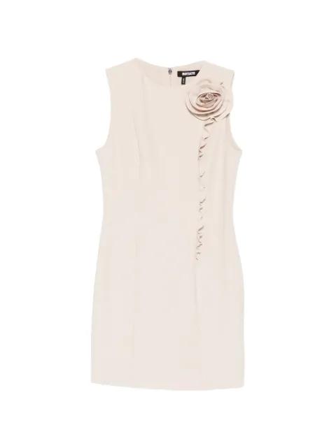 ROTATE BIRGER CHRISTENSEN floral-appliqué ruffled mini dress Neutrals 1157102059BCR2018