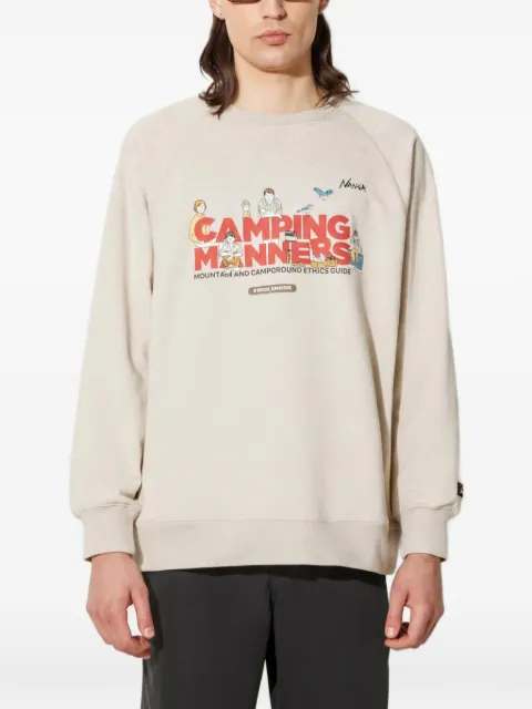NANGA camping manners printed sweatshirt Neutrals NW24111F700
