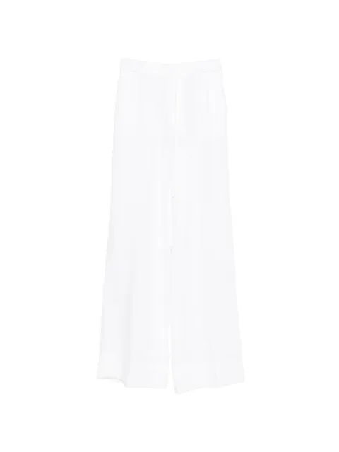 TWINSET linen trousers with embroidered logo White 261TT2302