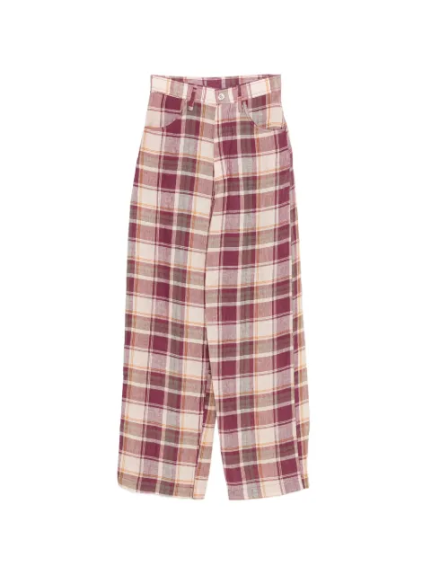 MARBELL Courtney patterned linen trousers Red BSS1008TELICHK