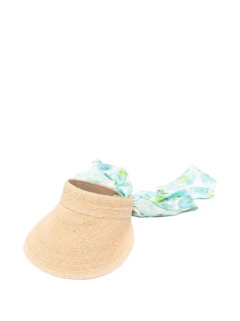 Chloé floral-print silk-scarf visor Neutrals CH26UHV01RAS