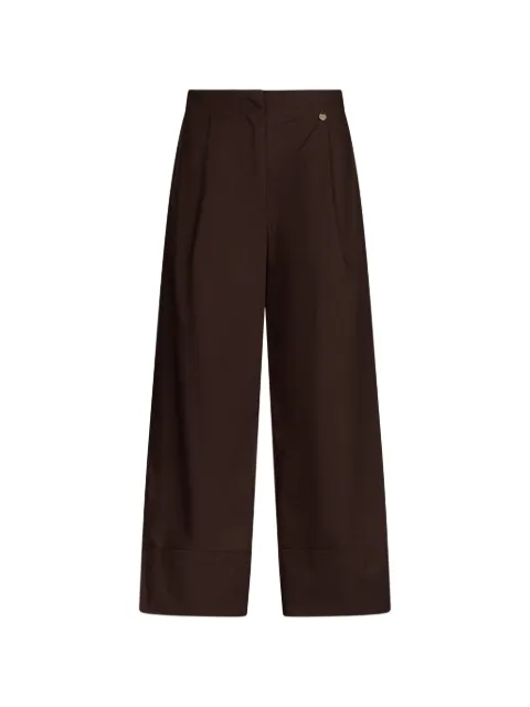 LIU JO logo-plaque flared trousers Brown WA6498T4853