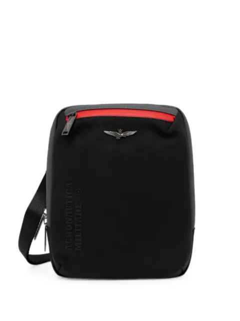 Aeronautica Militare Helix logo-detail messenger bag Black AM482