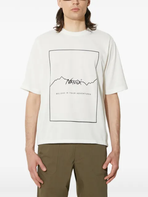 NANGA Dry Mix Frame logo-print T-shirt White NW22211G503