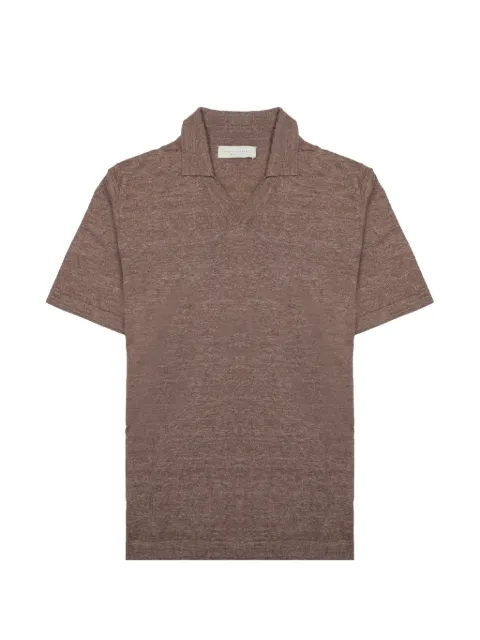 LUIGI GENTILE fine-knit short-sleeve T-shirt Brown LG1387