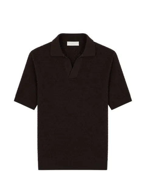 LUIGI GENTILE open-knit short-sleeve T-shirt Brown LG1367