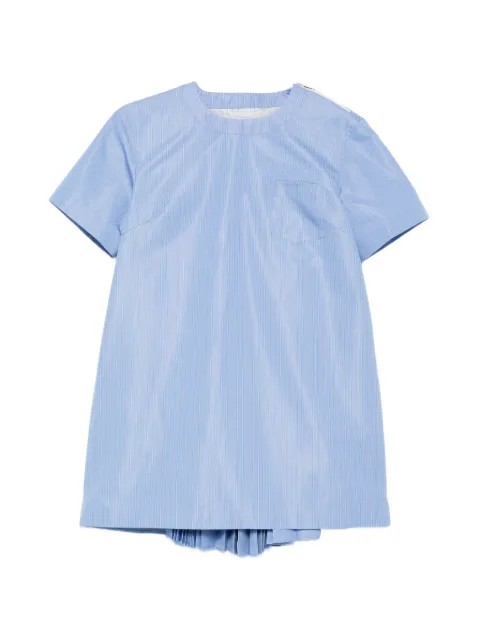 sacai chest-pocket striped dress Blue 2608543