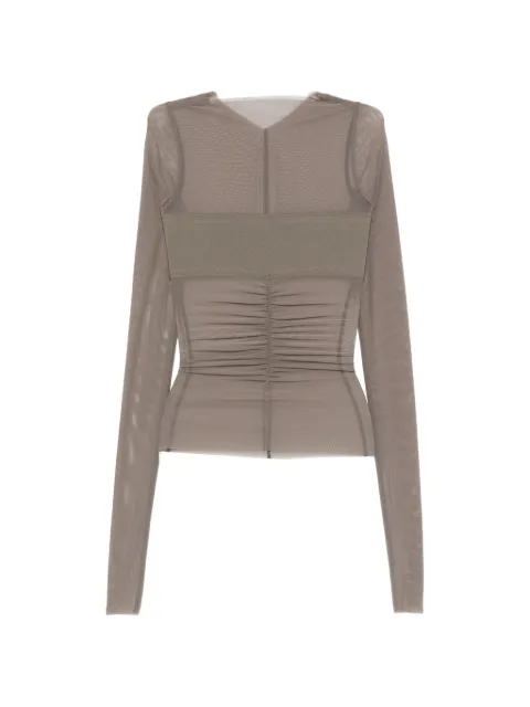 Rick Owens Temple long-sleeve bandeau top Grey RO01F6274TUSRJA