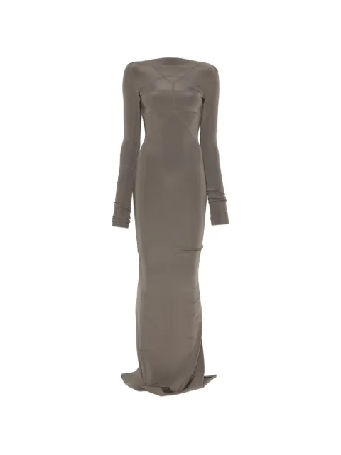 Rick Owens Temple sheer panelled maxi dress Grey RO01F6589JSV