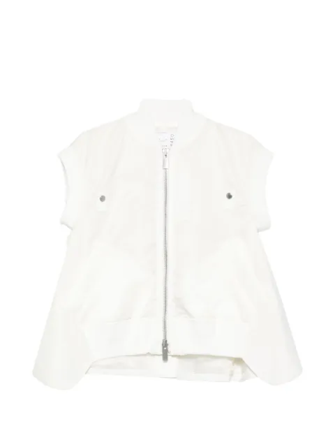sacai zip silk sweater White 2608450