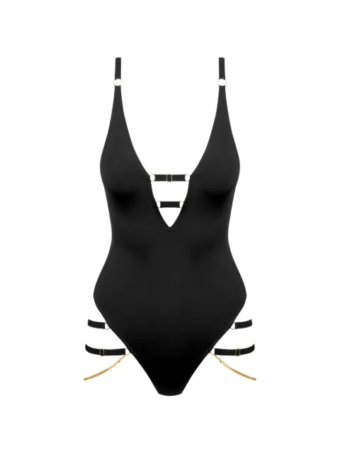 Maison Close V-neck strap body Black 564708