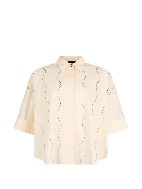 LIU JO shirt with bejewelled appliqués Yellow CA6345TS246P9640