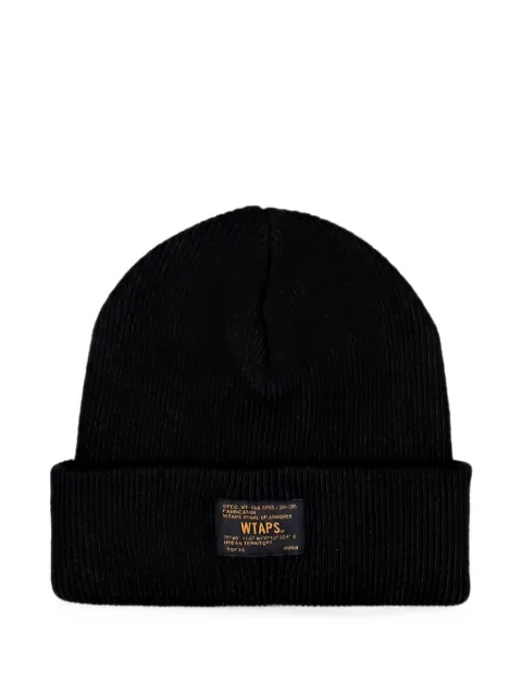 WTAPS FGZ ribbed beanie hat Black 252MADTHT02