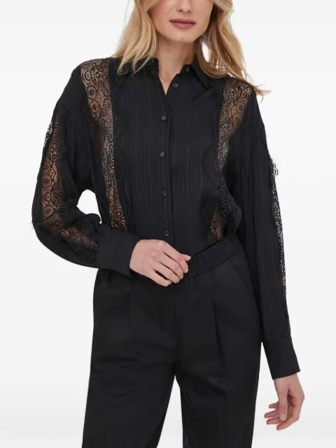 Sisley lace-detail shirt Black 5IAYLQ06I