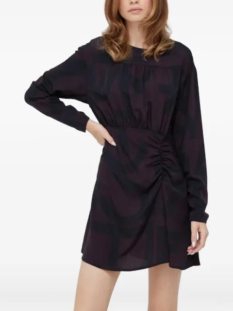 Sisley long-sleeved gathered mini dress Purple 4T64LV01V63F