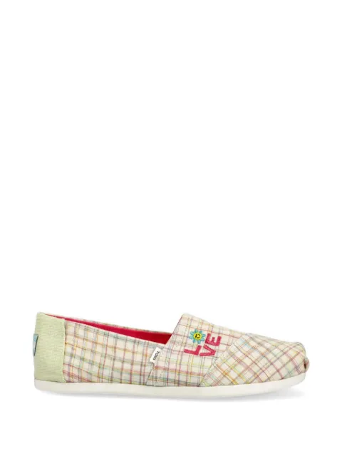 Toms checked embroidery espadrilles Neutrals 10017824