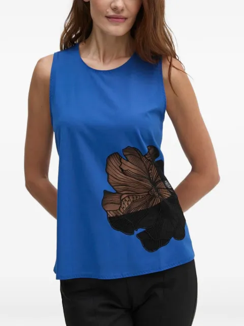 Sisley floral-patch sleeveless top Blue 5NQXLH01A