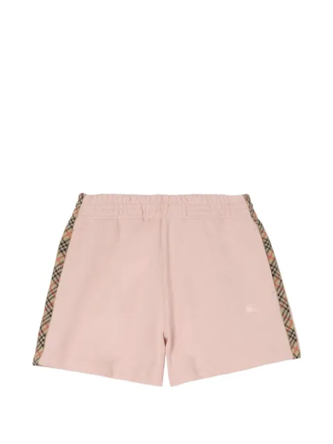Burberry check trim cotton shorts Pink 8123392