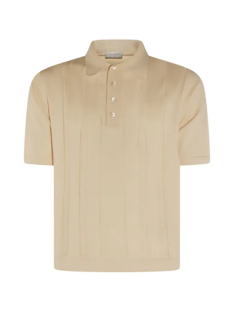 Piacenza Cashmere vertical-stripe polo shirt Neutrals M1140018001005030