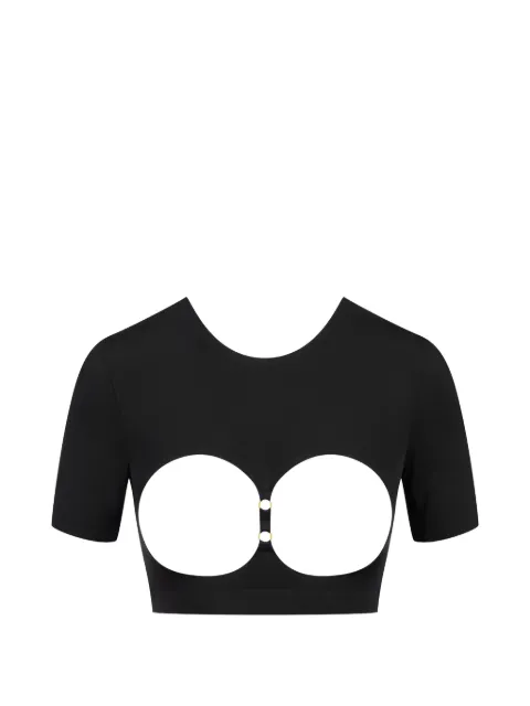 Maison Close Ouvert cut-out crop top Black 564718