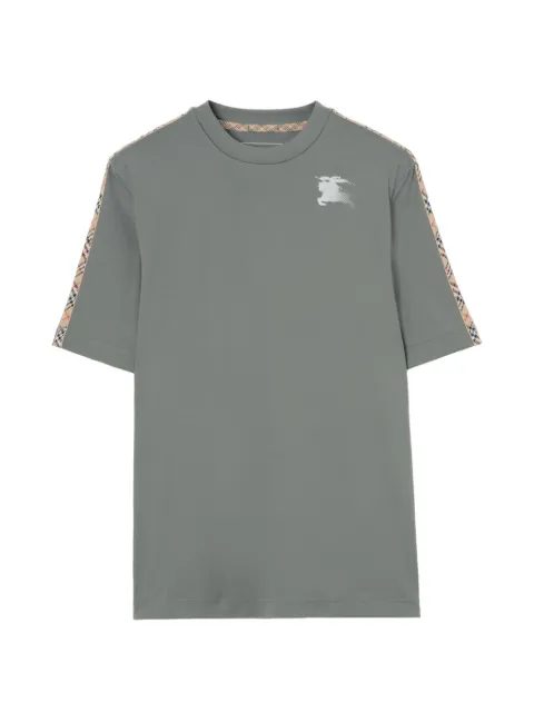Burberry Check trim jersey T-shirt Grey 8123649