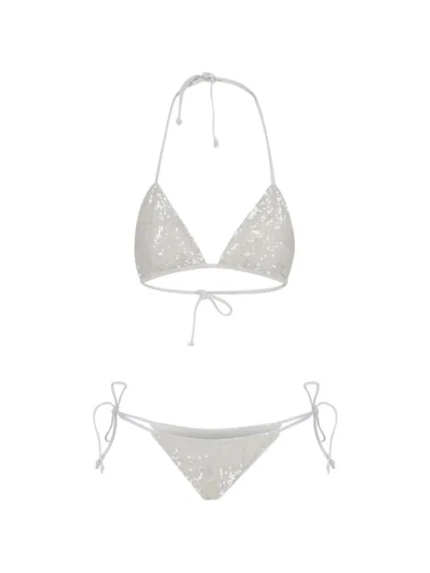 P.A.R.O.S.H. sequinned bikini White D005520