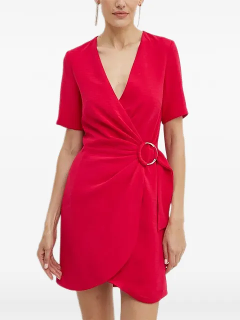 Morgan V-neck short-sleeve mini dress Red ROY