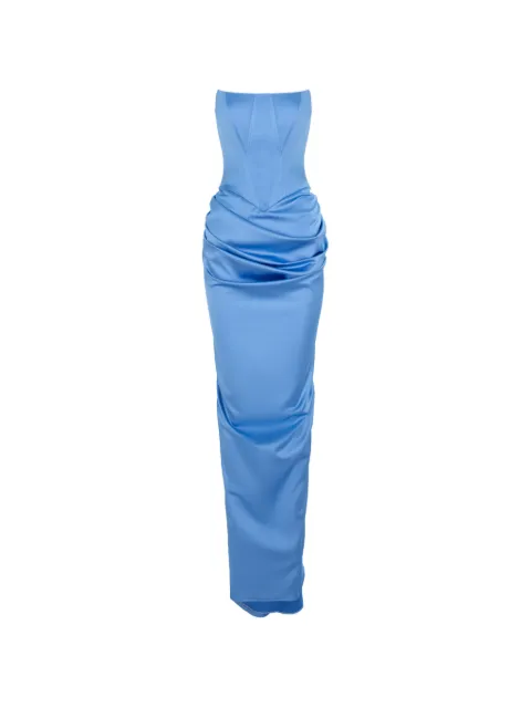 V:PM ATELIER Flavia ruched corset dress Blue FVAVPM