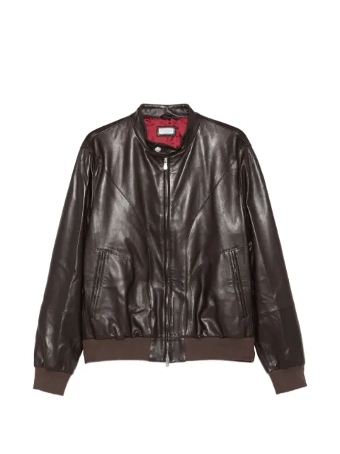 Brunello Cucinelli leather zip jacket Brown MPGBR2072CQV27