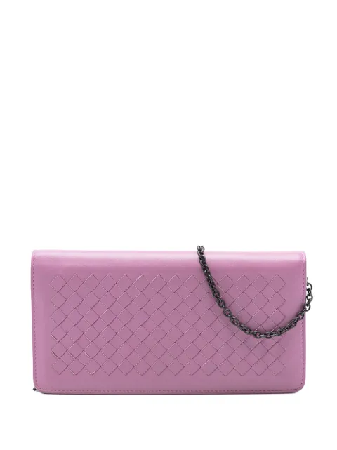 Bottega Veneta Pre-Owned 2012-2025 Nappa Intrecciato Continental Wallet on Chain crossbody bag Purple KL7K9F6J46327PZR