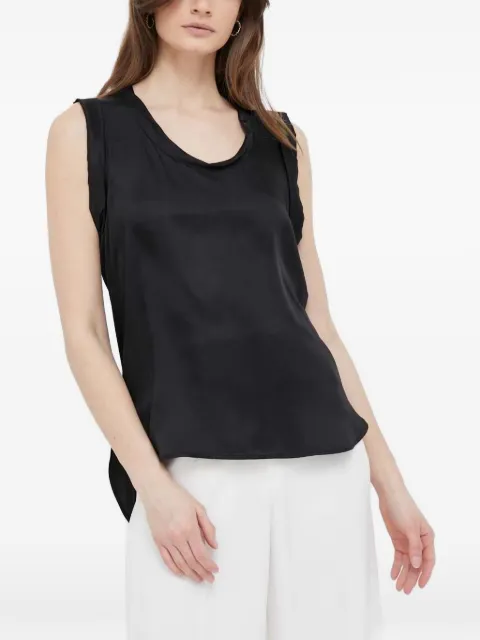 Sisley ruffled sleeveless blouse Black 52ADLH00M