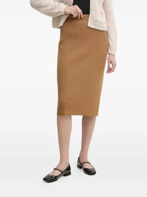 Sisley ribbed-knit midi skirt Brown 122NM000F