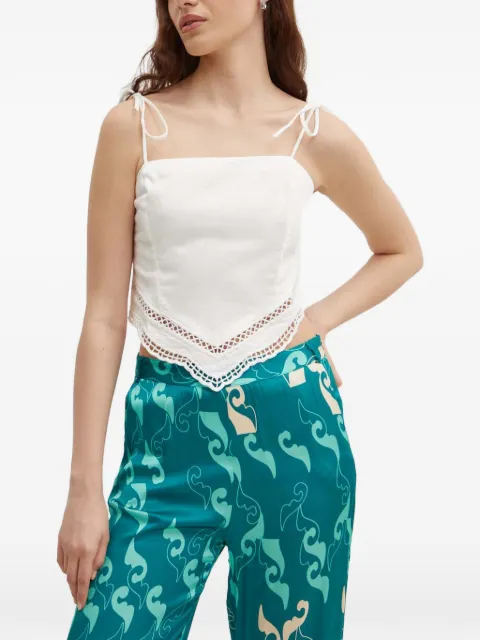 Sisley crochet-trim top White 5WDVLH014