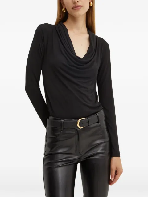Silvian Heach Rosiz cowl-neck long-sleeve top Black GPA24130BL