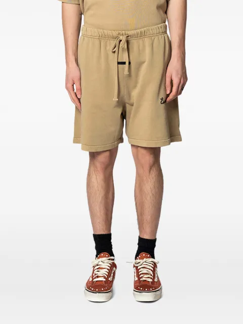FEAR OF GOD ESSENTIALS logo-print cotton shorts Neutrals 160SP264102F