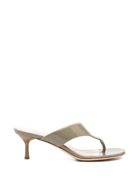AGL astrid patent sandals Green D695002PCPLUME0419