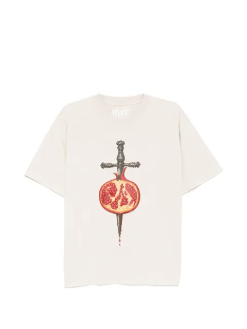 Melt pomegranate-print T-shirt Neutrals MS5266