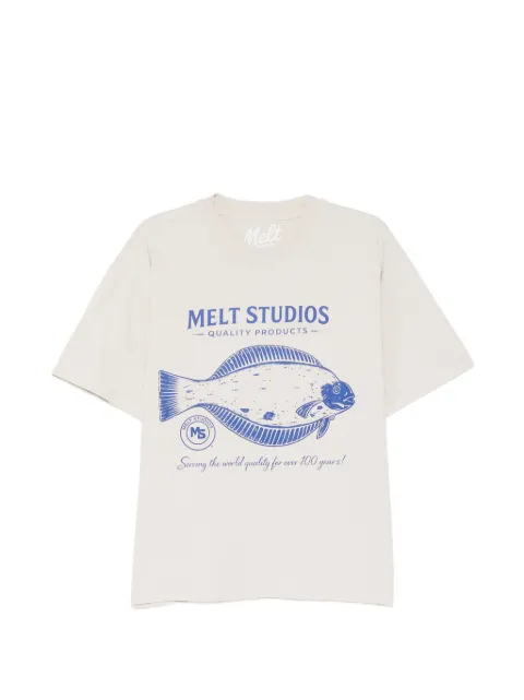 Melt fish-print T-shirt Neutrals MS5261