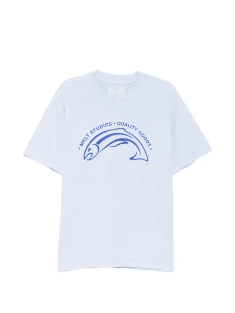 Melt fish-print T-shirt Blue MS5271